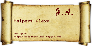 Halpert Alexa névjegykártya